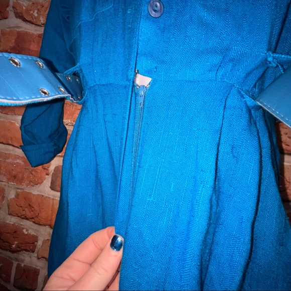 Vintage one piece dress romper blue size 12 - Picture 11 of 16